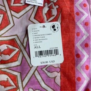 Free People "Dream Weaver" Printed Bandana - French Rose Combo